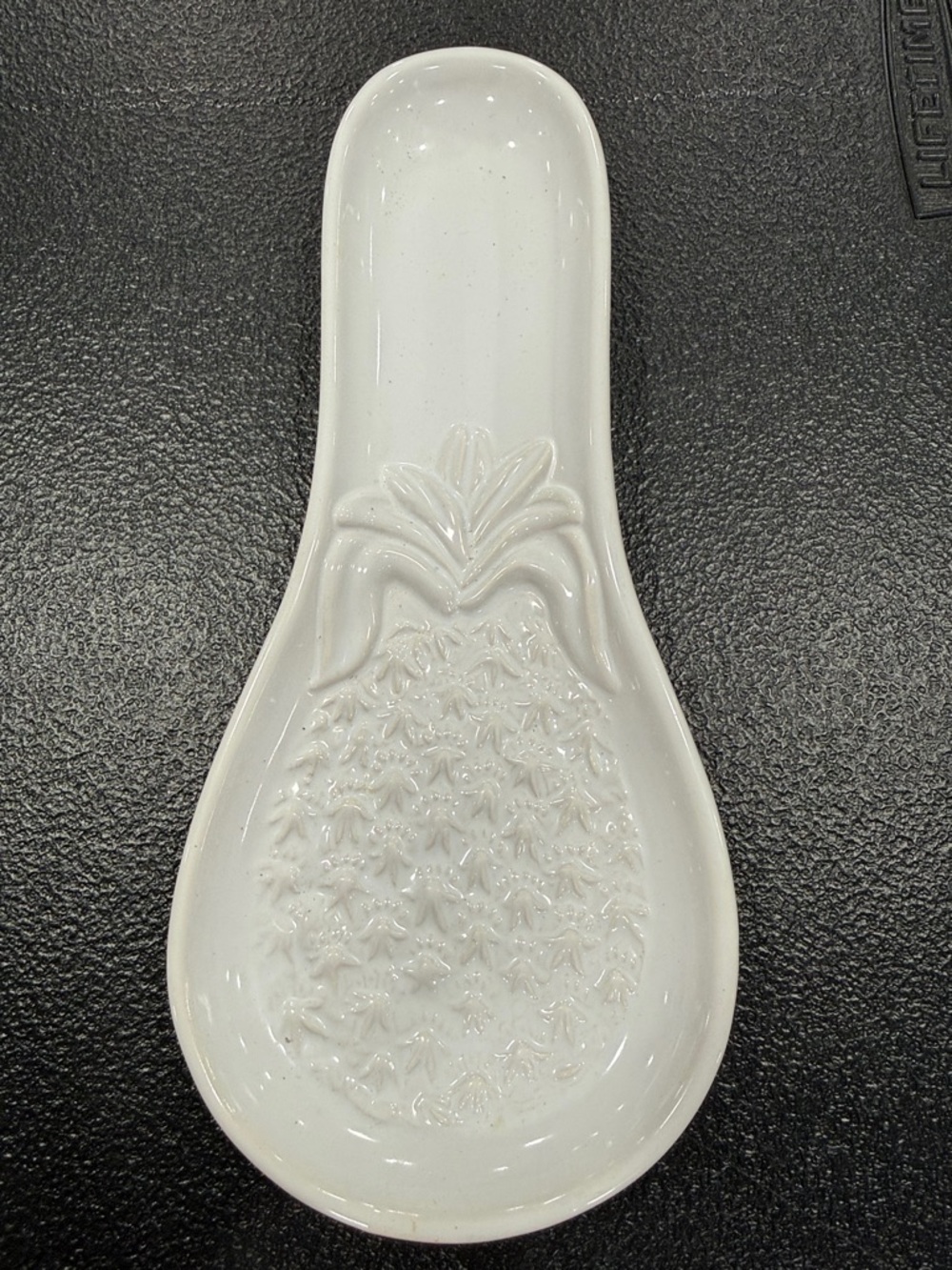 White Ceramic Pineapple Spoon Rest
